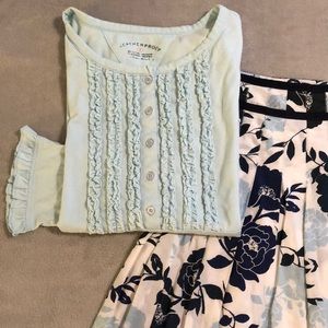 Light blue ruffle top